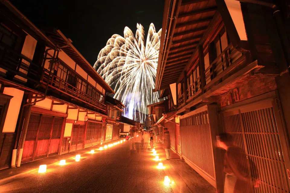 Preserved wooden inns and houses lining Narai-juku in the Kiso Valley