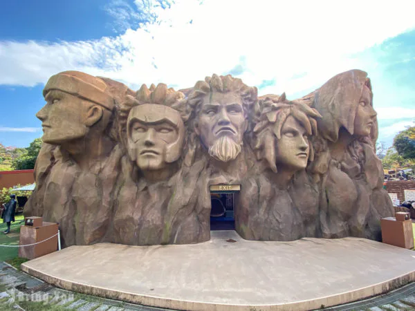 Hokage Rock character facade inside NARUTO & BORUTO Shinobi-Zato at Nijigen no Mori