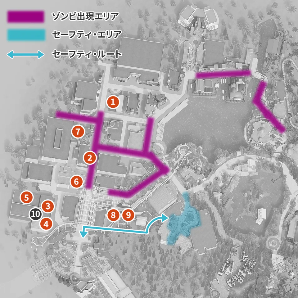 USJ 할로윈 2026 공식 이벤트 지도와 좀비 출몰 에어리어·안전 에어리어·안전 루트