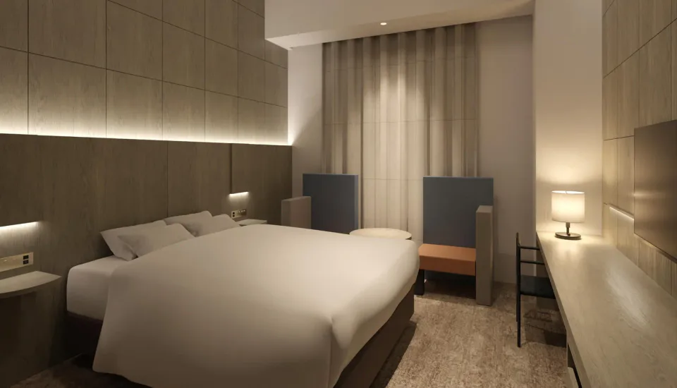 HOTEL IL PALAZZO Fukuoka Deluxe King guest room with modern design