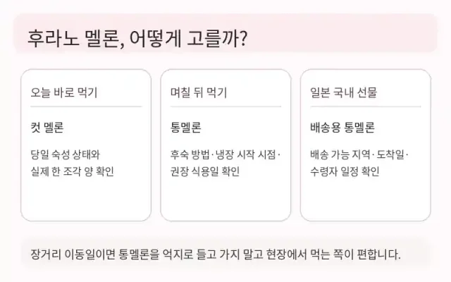 후라노 멜론 현장 시식·후숙·일본 국내 배송 선택 기준