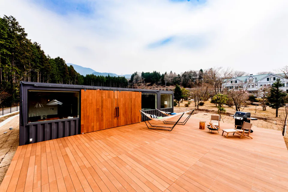 Fujino Kirameki cabin at the foot of Mount Fuji for an overnight itinerary