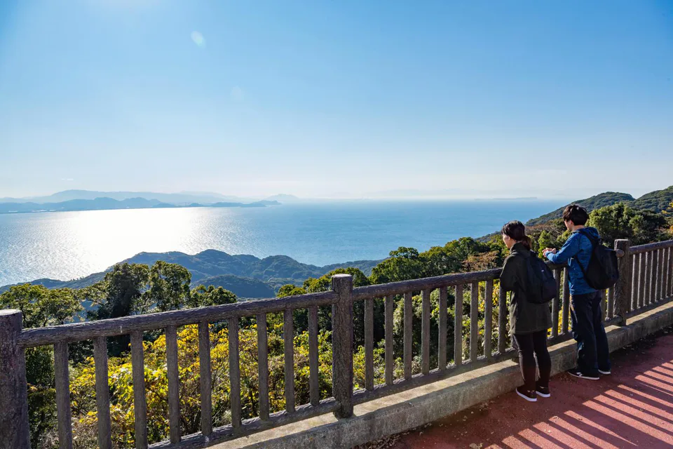 A stop on the official Munakata-Oshima Kyushu Olle route, showing the island landscape included in a Fukuoka day trip.