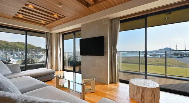 UNO HOTEL guest room beside Uno Port for Naoshima and Teshima ferries