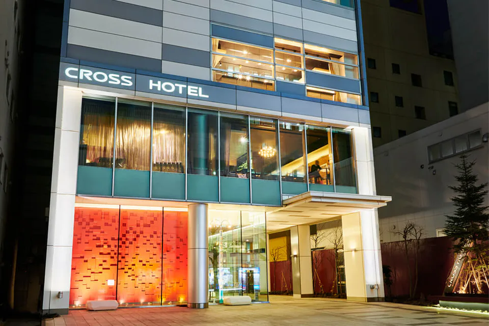 Cross Hotel Osaka exterior near Dotonbori for late-night shopping stays
