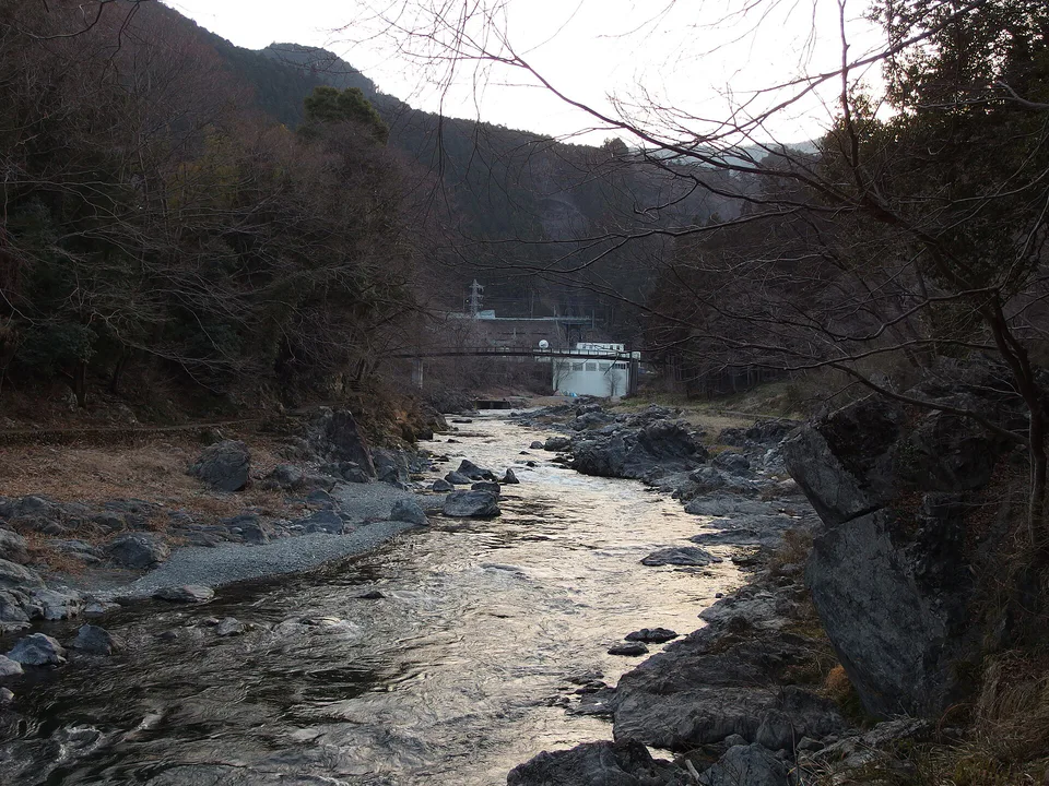 Mitake Gorge river and early Tokyo autumn colour