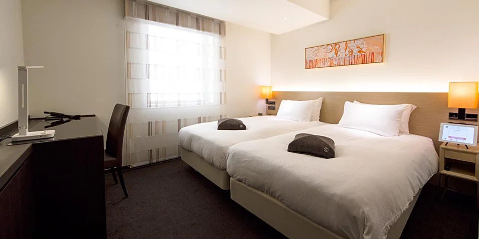 HOTEL FORZA Hakata Station Chikushi-Guchi I twin room for a Fukuoka late-arrival hotel decision