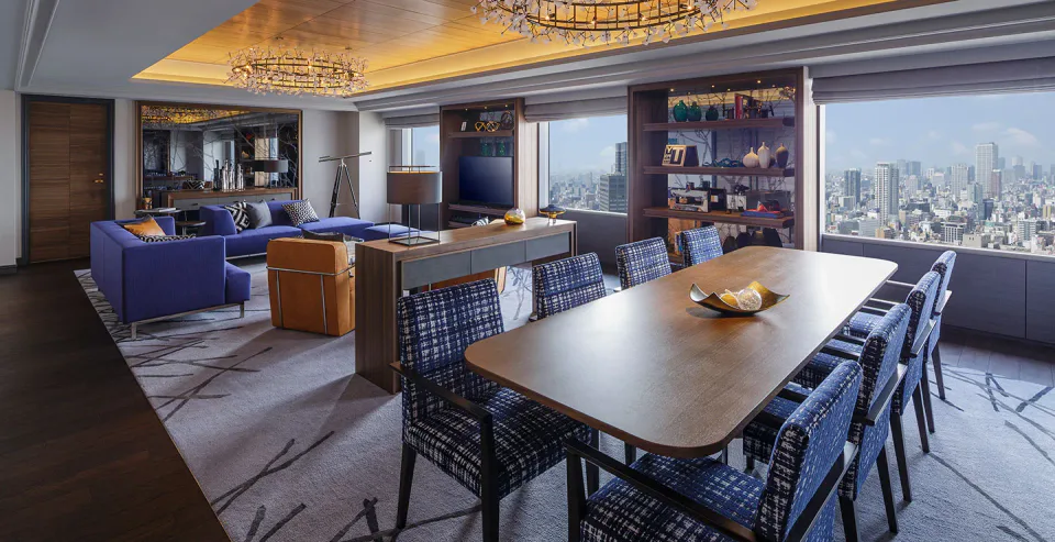 Swissotel Nankai Osaka high-floor guest room with panoramic Namba city view