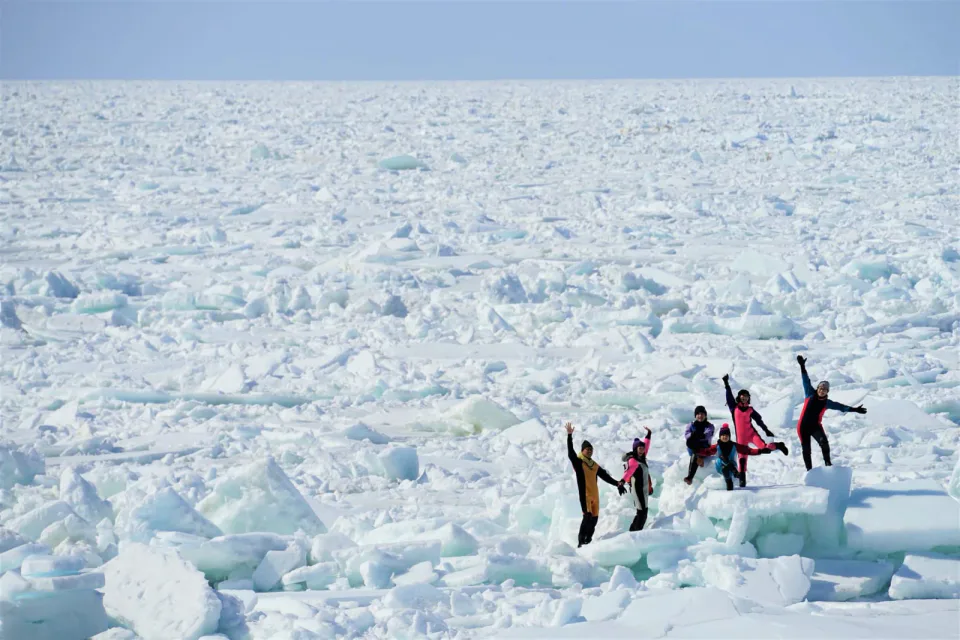Drift ice on the Shiretoko coast in winter