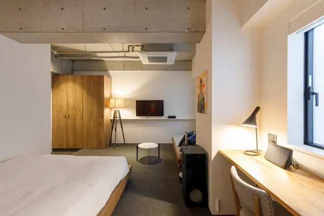 Hotel Mei Fukuoka Tenjin 객실과 침대 공간