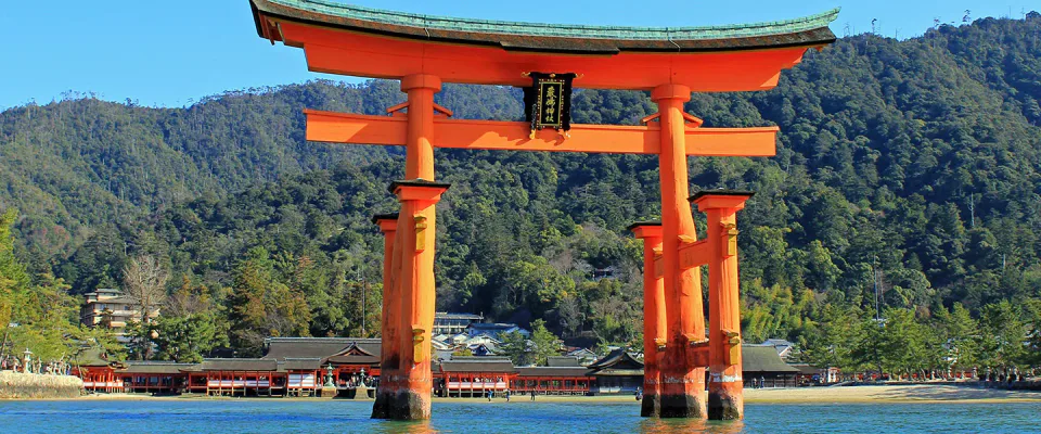 Itsukushima Shrine and floating torii gate on Miyajima Island