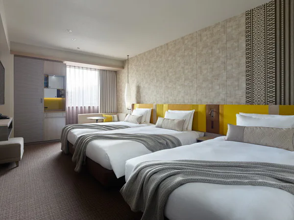 Fukuoka family hotel triple room with three separate beds at Mitsui Garden Hotel Fukuoka Gion