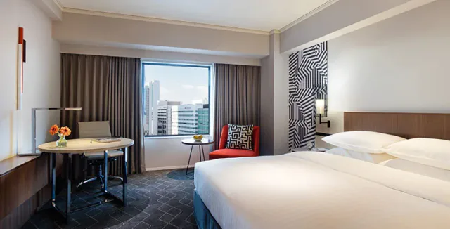 Courtyard by Marriott Shin-Osaka Station standard king room beside the Shinkansen station