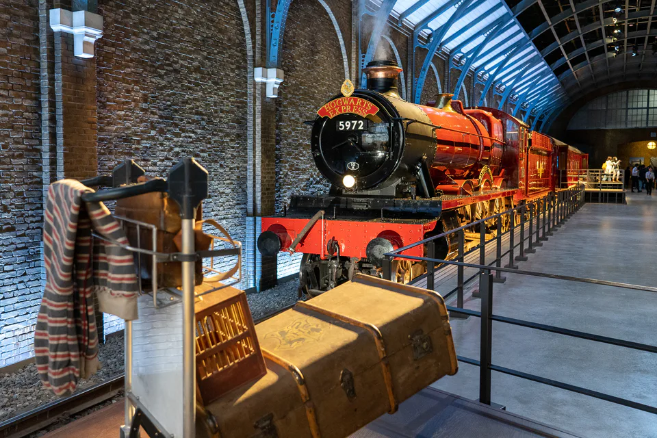 Hogwarts Express and Platform 9¾ at Warner Bros Studio Tour Tokyo, where 2026 tickets require a booked entry time