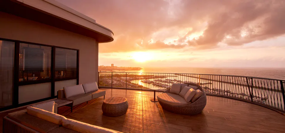 Okinawa Prince Hotel Ocean View Ginowan Club Suite with wide ocean-facing windows
