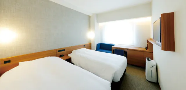 JR Inn Chitose standard twin room near Chitose Station and New Chitose Airport