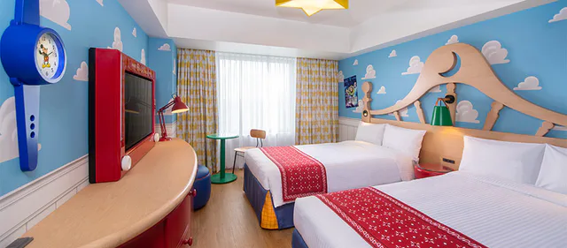 Tokyo Disney Resort Toy Story Hotel four-person room inspired by Andy's room