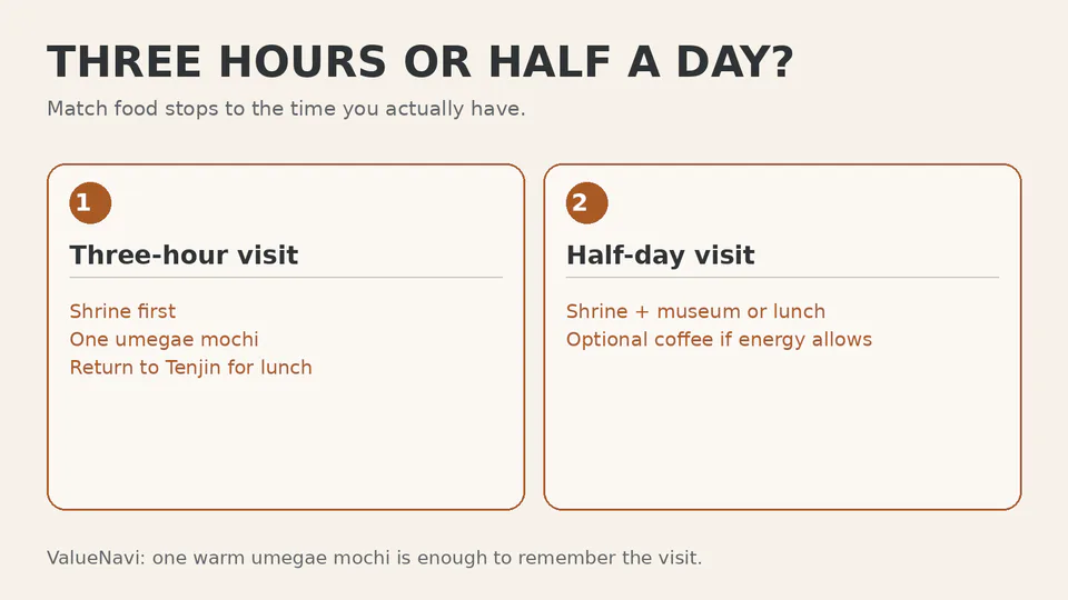 English Dazaifu three-hour and half-day itinerary card