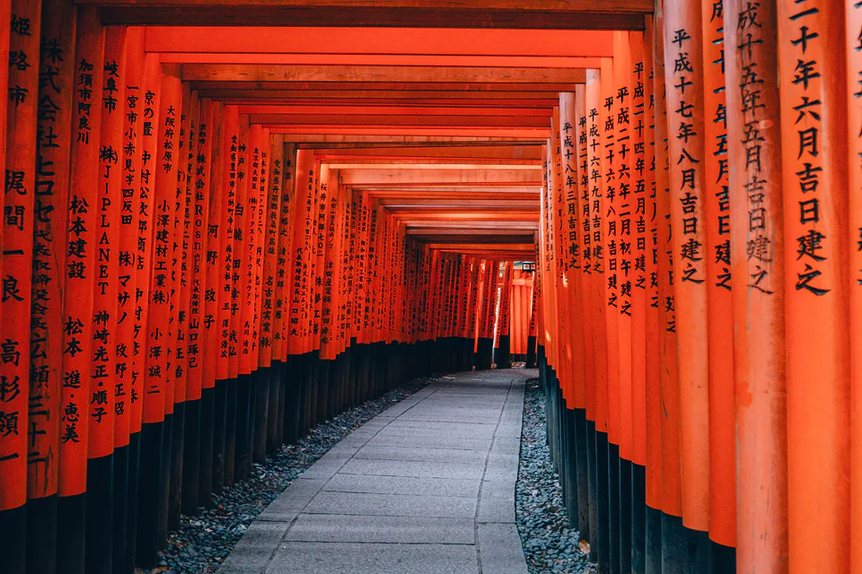 Fushimi Inari torii trail in Kyoto on a first-time Japan itinerary