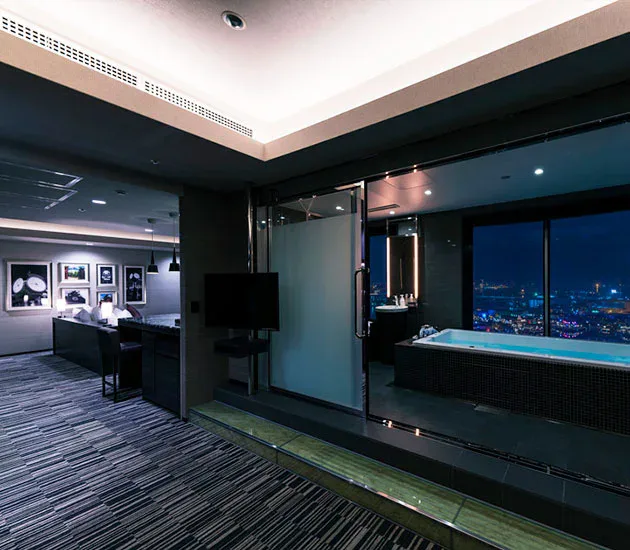 The Park Front Hotel at Universal Studios Japan luxury guest room with park view