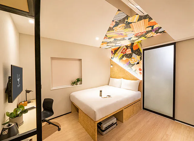 lyf Tenjin Fukuoka : une petite chambre peut fonctionner si les espaces communs font réellement partie du séjour