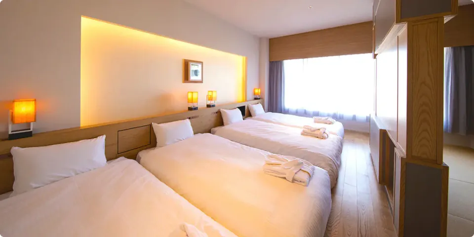 AMANEK Beppu YULA-RE guest room for an independent overnight stay in Kyushu