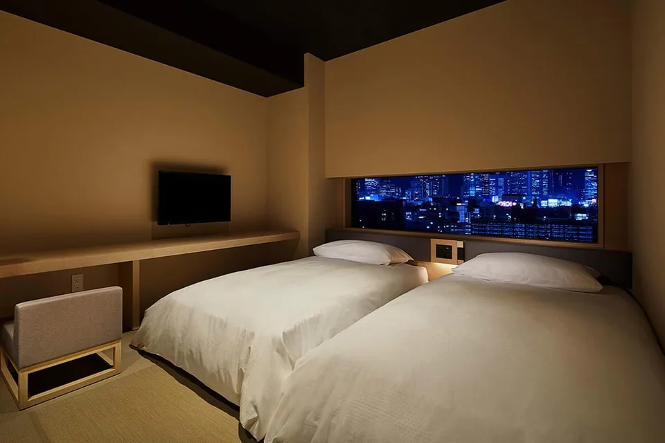ตัวอย่างพื้นที่ห้องพักของ ONSEN RYOKAN YUEN SHINJUKU