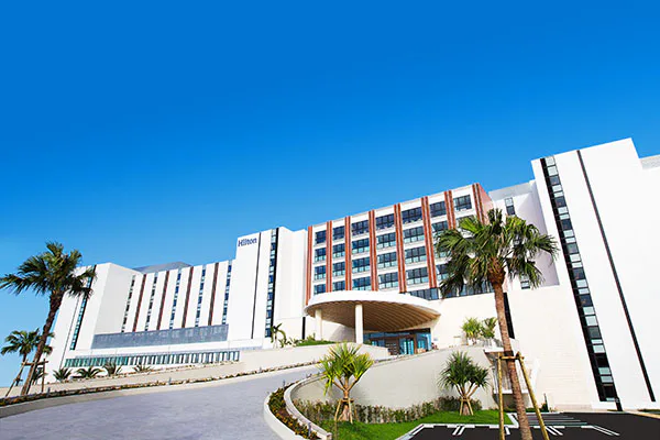 Chatan hotel area around American Village, where evening dining and shopping can make the room part of the nightly route