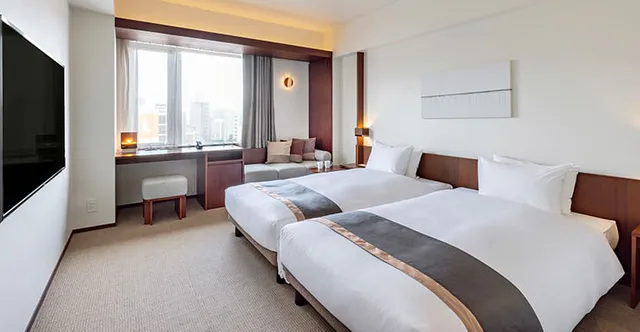 Chambre Comfort Twin avec lave-linge dans le cadre d’un séjour entre amies à Fukuoka, Tokyu STAY Fukuoka Tenjin