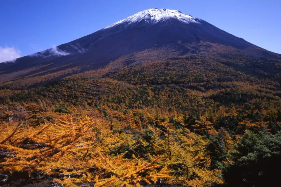 Mount Fuji rising above the Yamanashi landscape for an overnight Fuji itinerary