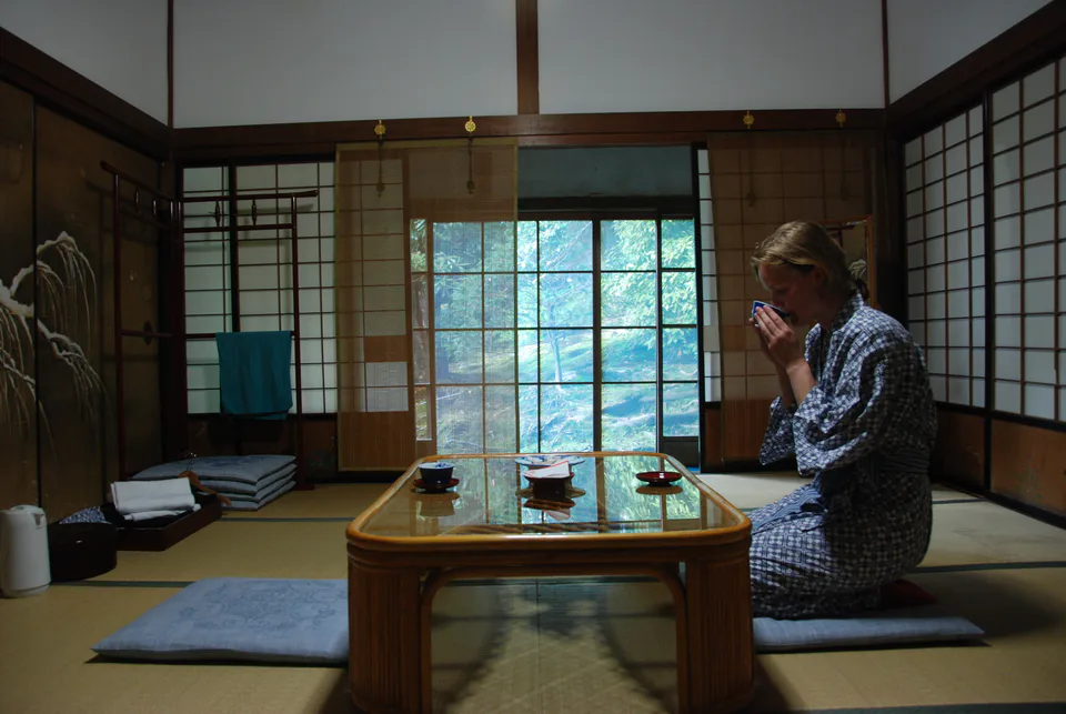 Traditional Japanese room at a Koyasan temple lodging