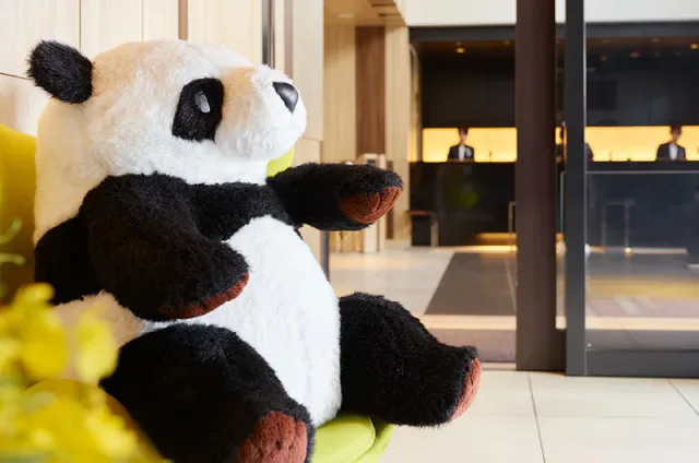Mitsui Garden Hotel Ueno panda motif in the hotel lobby