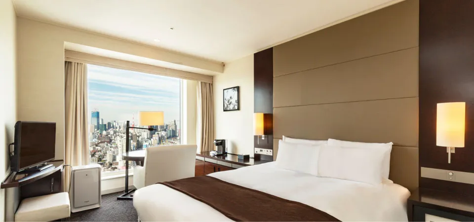 Shinagawa Prince Hotel Premier Double room with daytime Tokyo city view