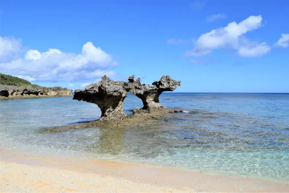 Kouri Bridge crossing Okinawa's turquoise sea on a northern self-drive route