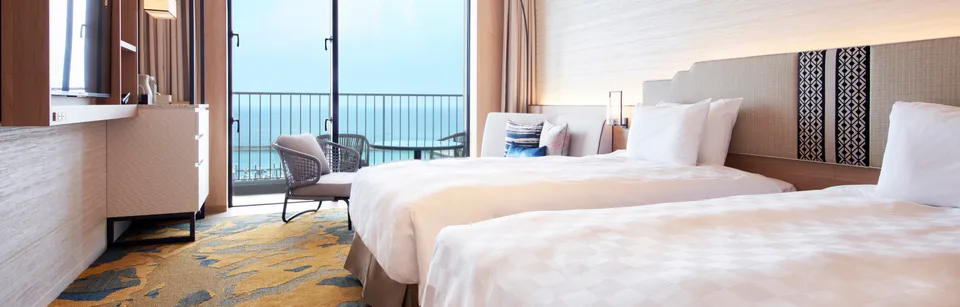 Okinawa Prince Hotel Ocean View Ginowan의 전 객실 발코니와 오션뷰