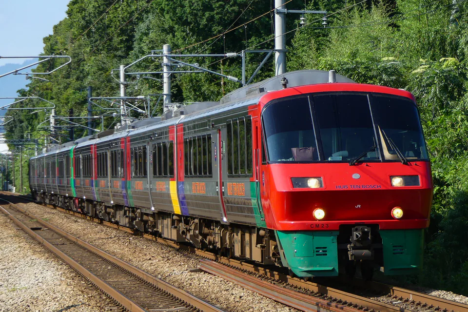 前往豪斯登堡的 JR 列車歷史參考影像，日歸應先計算往返鐵路時間