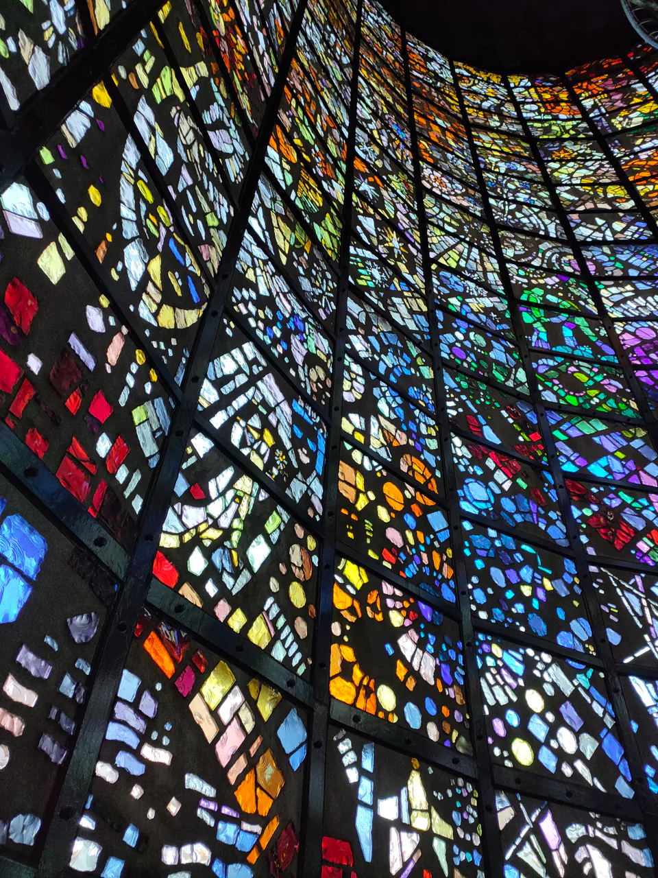 Inside the stained-glass Symphonic Sculpture at Hakone Open-Air Museum