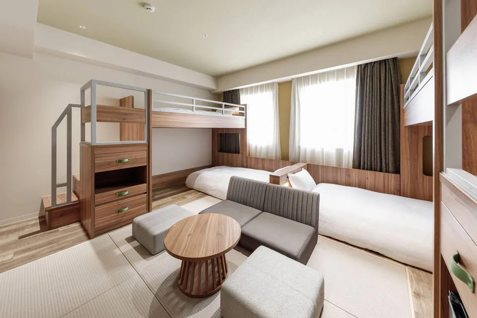 Nishitetsu Hotel Croom Hakata Gion family room for comparing sleeping layout and maximum occupancy
