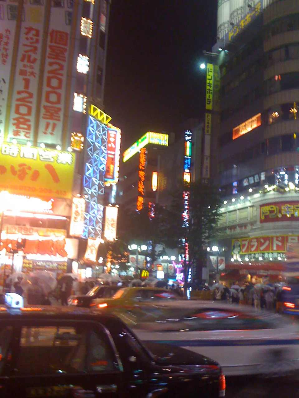 Kabukicho in Shinjuku at night showing the evening-location advantage