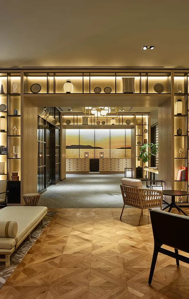 ล็อบบี้และพื้นที่พักผ่อนของ Mitsui Garden Hotel Fukuoka Gion