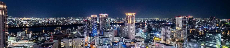 Night view from the upper-floor rooms of Hotel Hankyu RESPIRE OSAKA