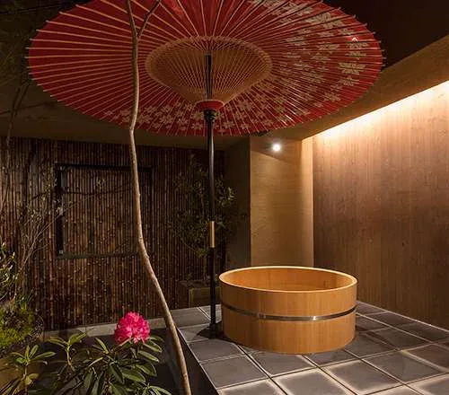 GOZAN Hotel serviced apartment living space in Kyoto