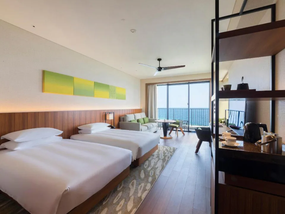 Hyatt Regency Seragaki Island Okinawa twin room and balcony for a slower trip with parents