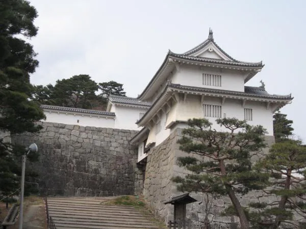 Reconstructed Minowa Gate and stone walls at Nihonmatsu Castle, Japan’s 100 Famous Castles No.11