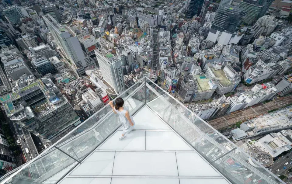 SHIBUYA SKY rooftop observation deck overlooking central Tokyo