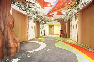 Hilton Tokyo Bay Family Happy Magic Room with themed mural and beds
