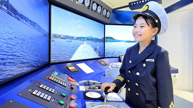 KidZania Fukuoka Vessel Training Center, scène d'expériences professionnelles, l'enfant doit s'inscrire selon les horaires sur place.