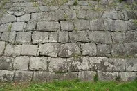 Nuno-zumi granite stone wall on the west side of Ninomaru at Morioka Castle