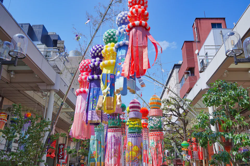 Sendai Tanabata decorations in the central shopping arcades
