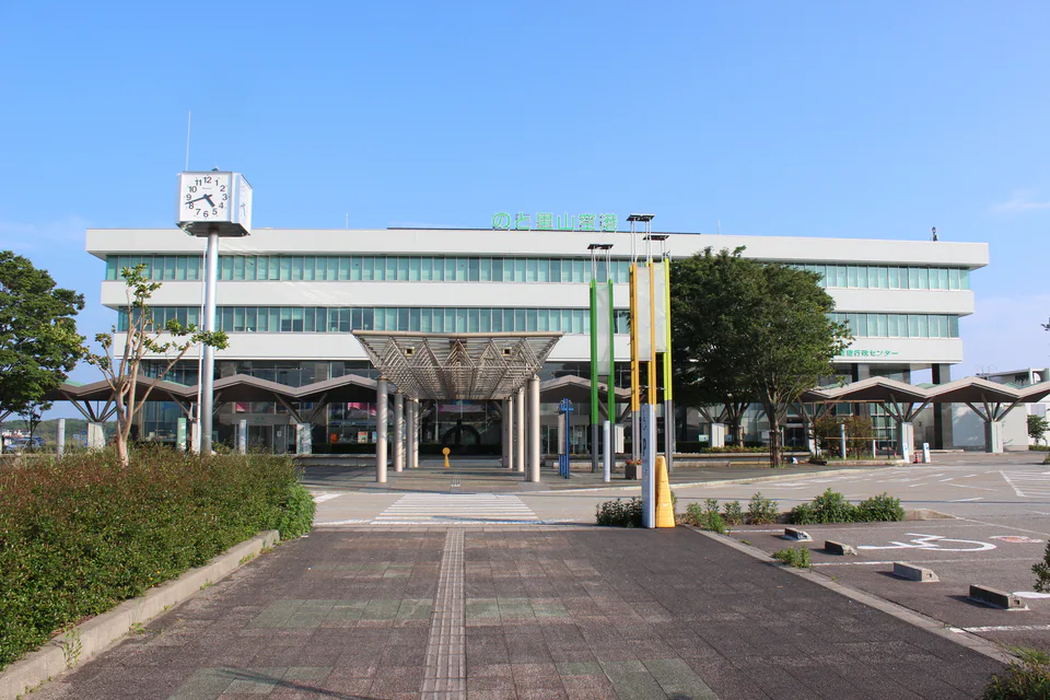 Noto Satoyama Airport terminal, useful when a confirmed ground transfer makes northern Noto the first destination